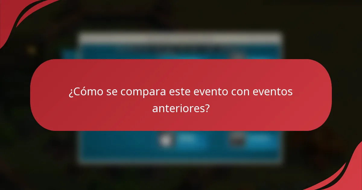 ¿Cómo se compara este evento con eventos anteriores?
